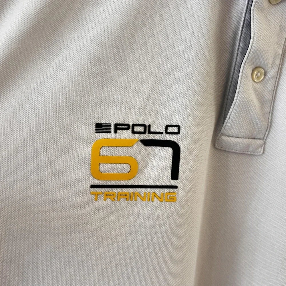 Polo Ralph Lauren Polo Shirt Mens XL White Polo 67 Training Large Pony FLAWS